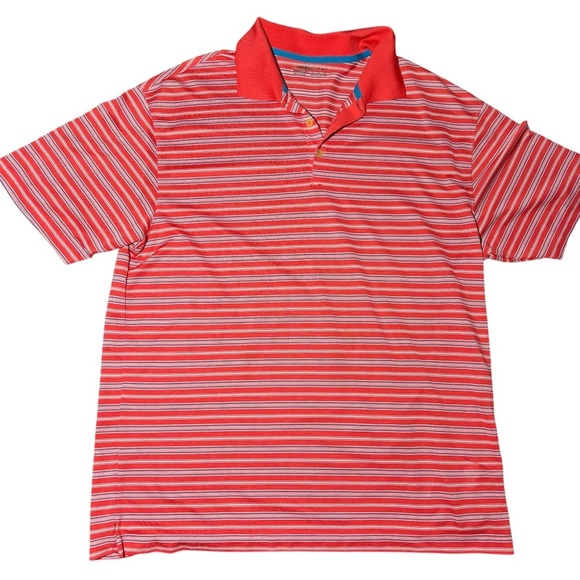 Nike Other - Nike Golf Fit Dry Golf Short Polo Orange Striped Shirt
